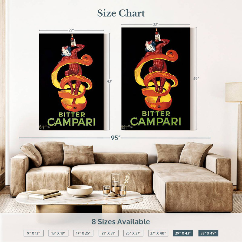 Tergel Bitter Campari, 51" H x 34" W