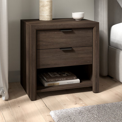 Clarice 24" Rectangular Nightstand in Brown Oak