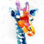 Toile girafe à taches de couleur - Décoration de chambre à coucher - Bleu-119717939