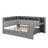 Multifunctional Daybed with Integrated Desk, Storage Shelves, and Expandable Trundle, Featuring Built-in Charging Station and LED Lighting-234523213