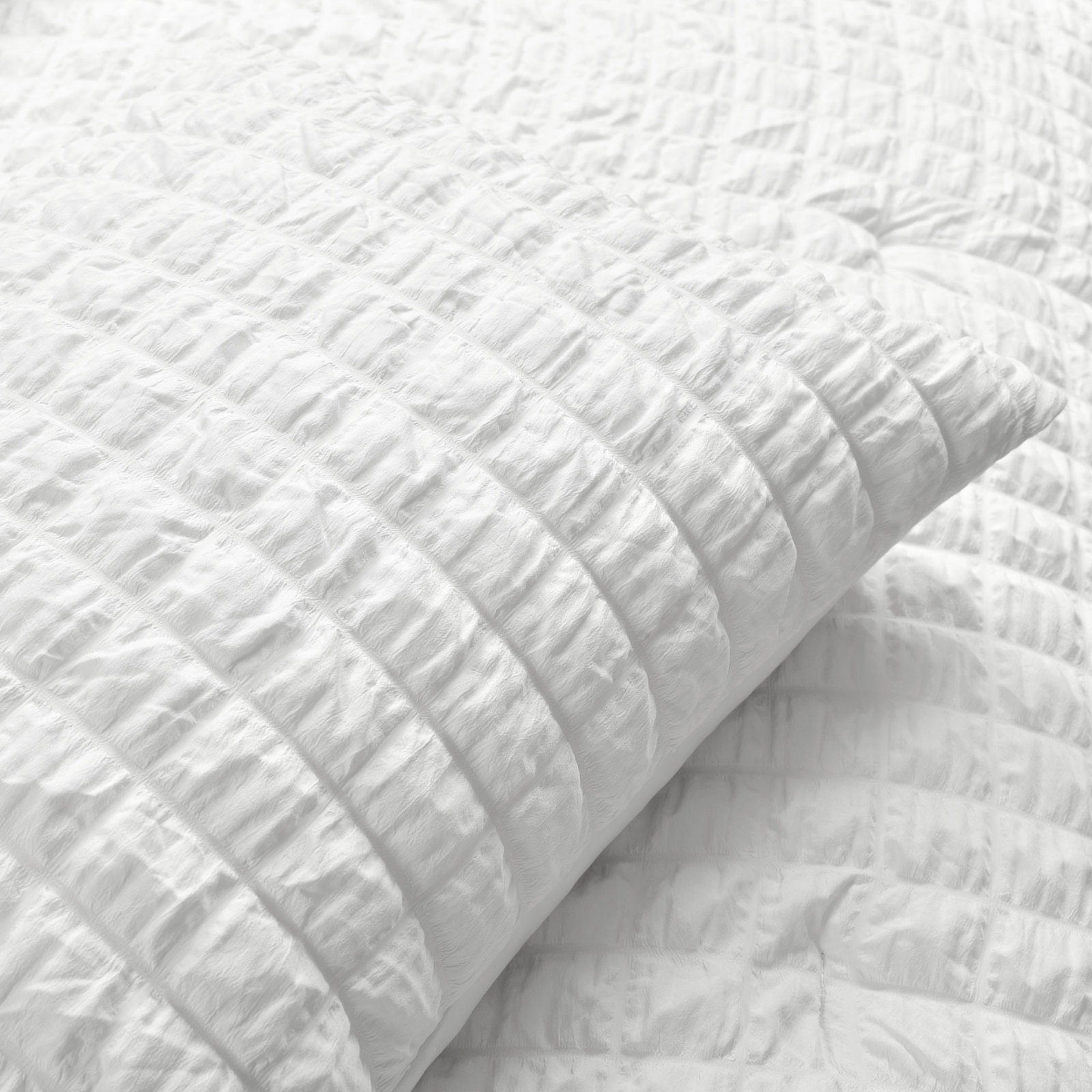 Crinkle 3 Piece All Season Crinkle Textured Dobby Comforter Set, King, White