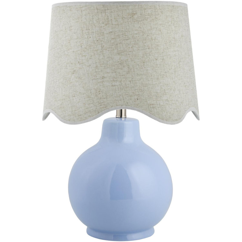 Lampe de table Canvey Maura, Bleu, Beige, H 22 po x l 15 po x P 15 po