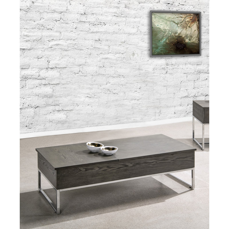 Table basse à plateau relevable avec rangement Benthe