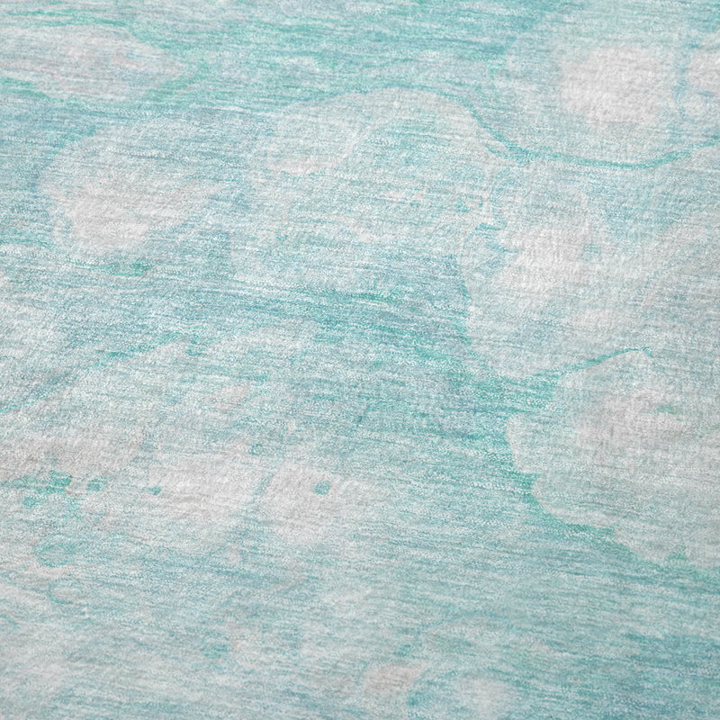 Jeté Art déco en sherpa Addison, Turquoise abstrait 4