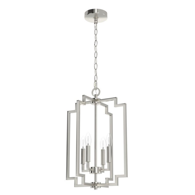 Zoanne 4 - Light Geometric Pendant, Brushed Nickel, 59.75" H x 13.75" W x 13.75" D