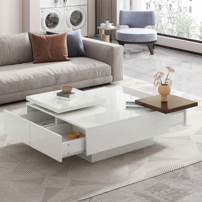 Table basse moderne carrée, Blanc
