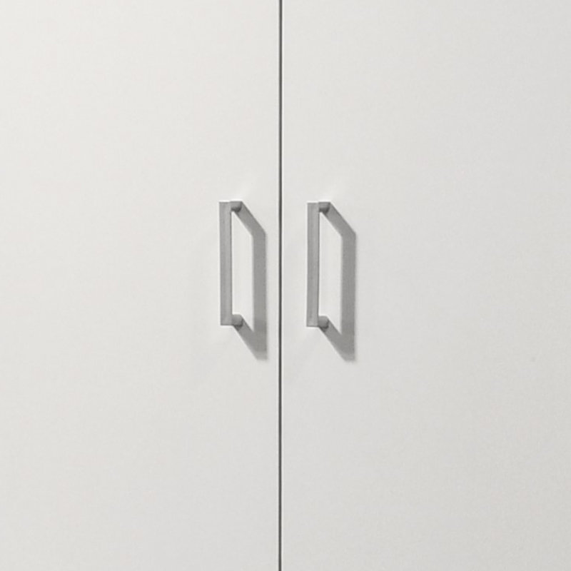 60" Tall Double Door Storage Cabinet For Everyday Use, 3 Shelves, 2 Adjustable, White, Particle Board Modern With Doors, Height, White