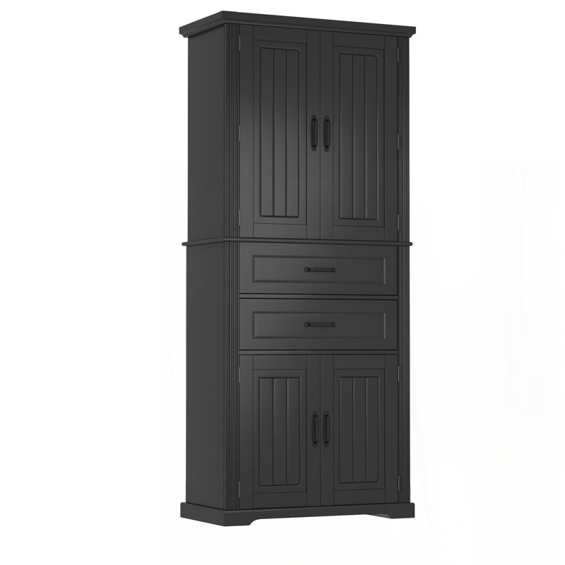 Storage Cabinet with Multi-Functional Storage Space for Kitchen/Bathroom/Dining Room/Living Room , 2 Drawers with Slide Rails, Adjustable Shelf, White