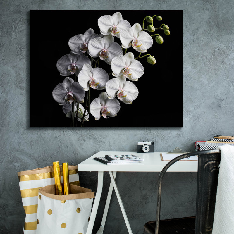  «Orchid Flowers 1» par Rey Klimt, art mural sur toile, 34 po x 26 po, H 26 po x l 34 po