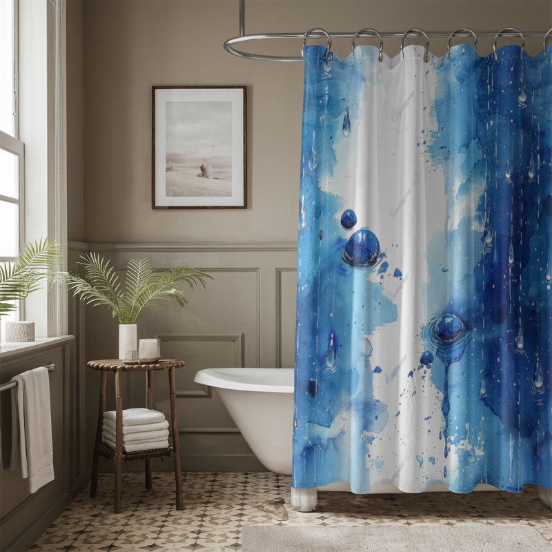 Rideau de douche Blue Ripples - Premium, H 74 po x l 71 po