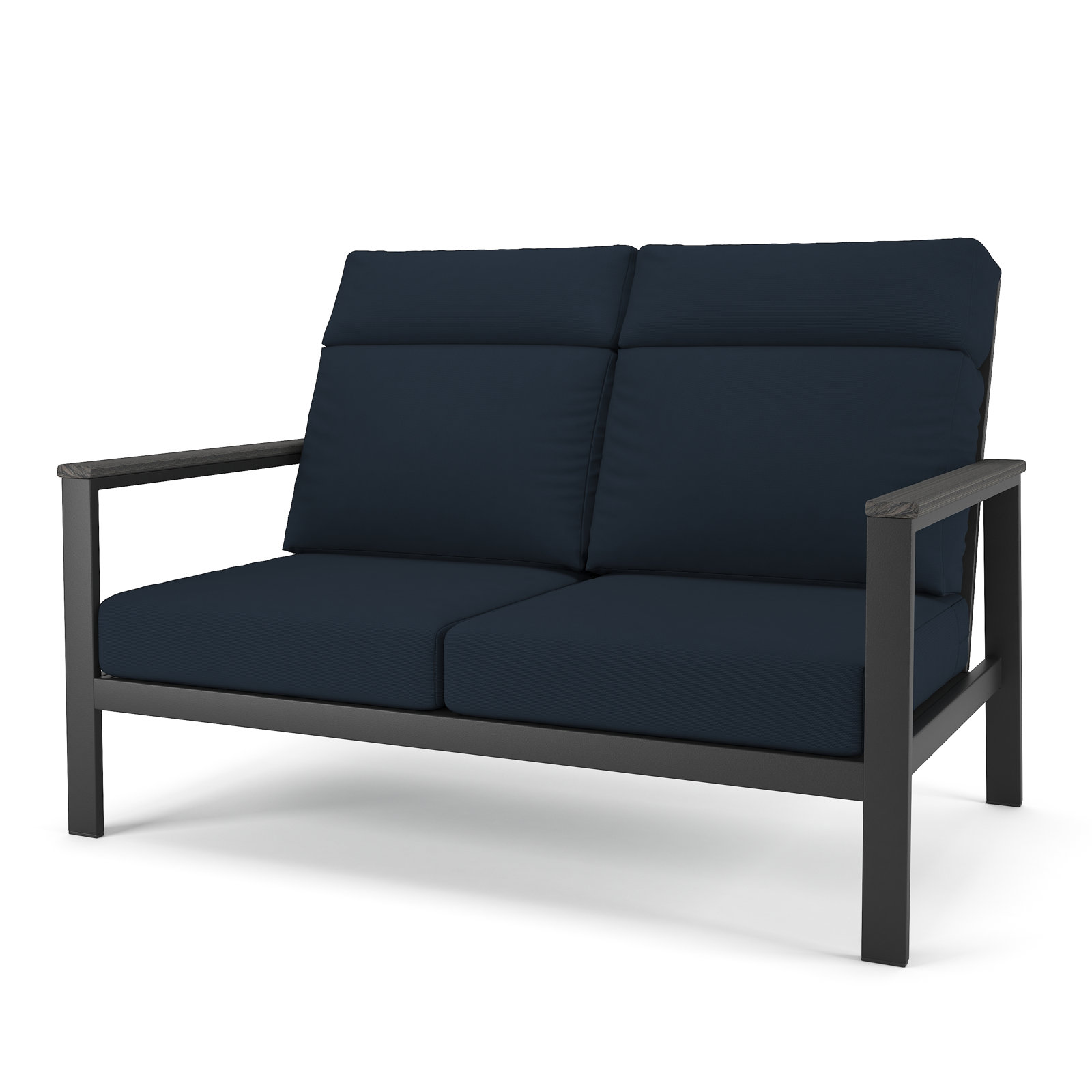 Townsend 55" Sunbrella® Patio Loveseat, Canvas Navy, Brown, Yes
