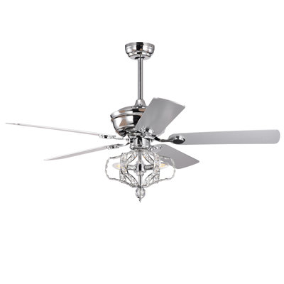 Auraspark 52 in, 5  Chrome Blades  Chrome Housingmetal Frame 3 Lights