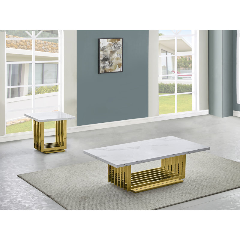 2 pièces Ensemble de tables basses, Or