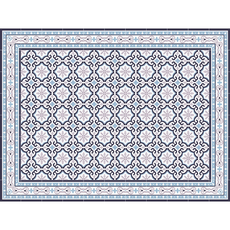 Eliasz Vinyl Machine Printed Area Rug, Rectangle 3'3.4" x 4'4.4"