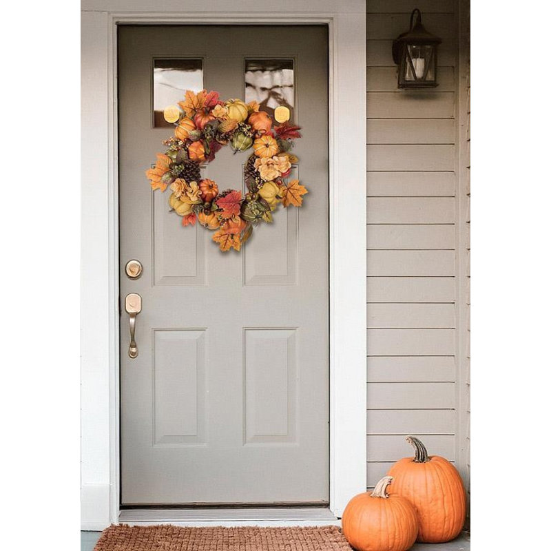 Large Pumpkin & Pinecone Wreath