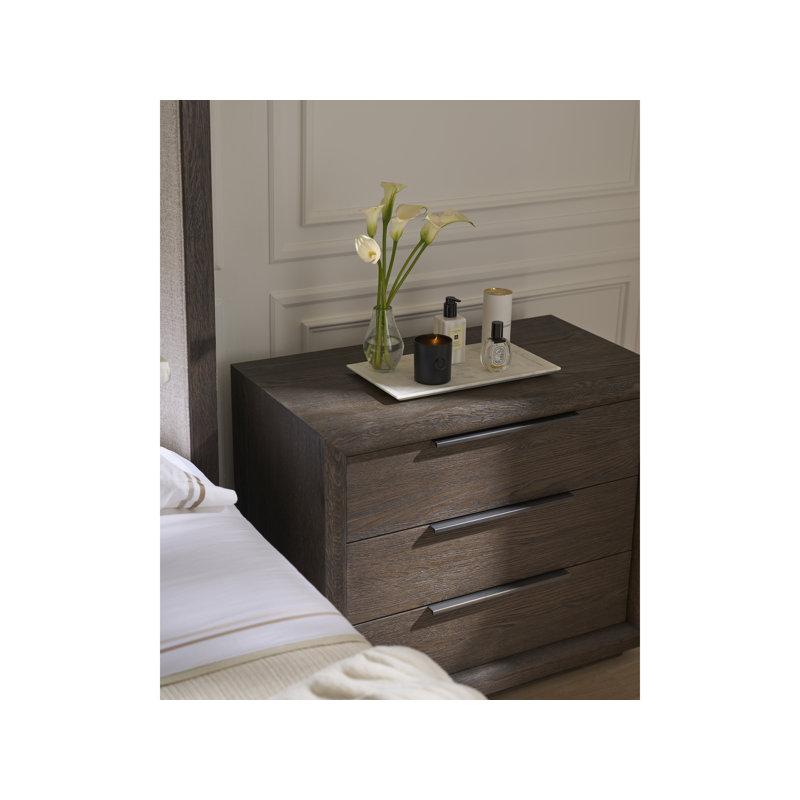 Modern 3 - Drawer Nightstand, Brown