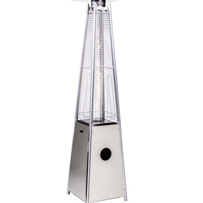 40000Btu Patio Heater With Quartz Tube, Stainless Steel Body, Visual Flame , Adjustable Control, Mobility Feature