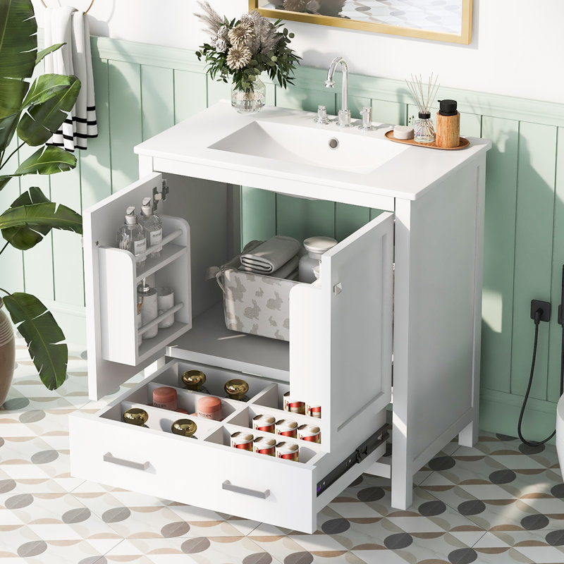 Ensemble de meuble-lavabo simple 30 po Danaijah, Blanc