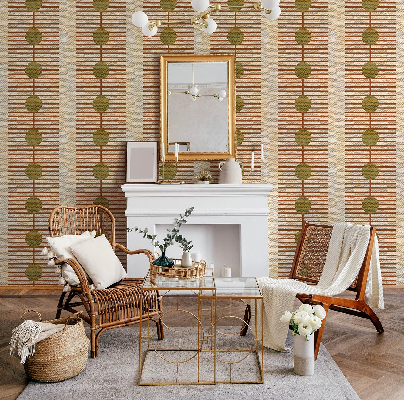 Nomalanga Self-Adhesive Wallpaper, Terracotta, Non-pasted