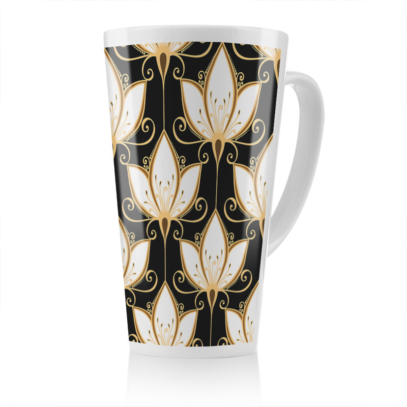 Floral Pattern Latte Mug