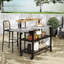 Outdoor Grill Table, Folding Moveable Outdoor Prep Table & Portable Grill Gart For Storage
