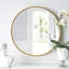 Baum Nordic Round Bathroom Framed Mirror Wall Hanging-529887373-464130858