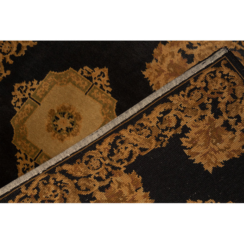 Hand-Knotted High-Quality Black Area Rug
