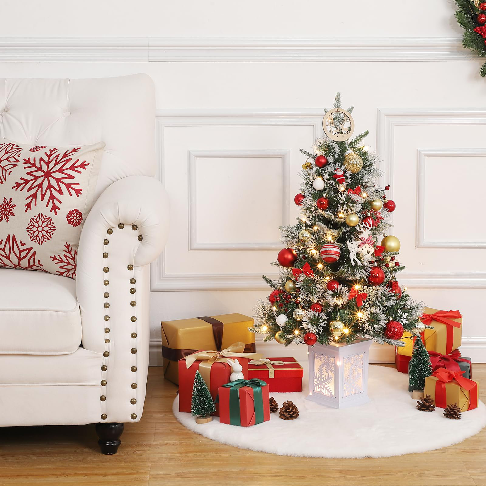 The Holiday Aisle® 3FT Pre Lit Fiber Optic Artificial Holiday Christmas ...