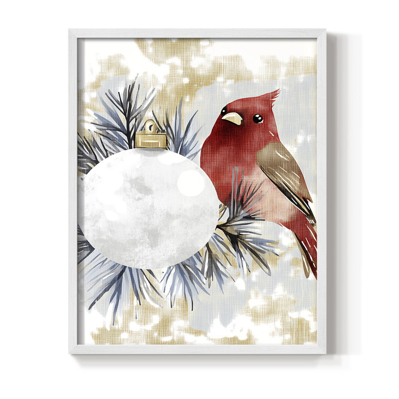 «Christmas Holiday Art DCCDXCIV», reproduction d'art encadrée - bois massif, H 30 po x l 24 po, Blanc