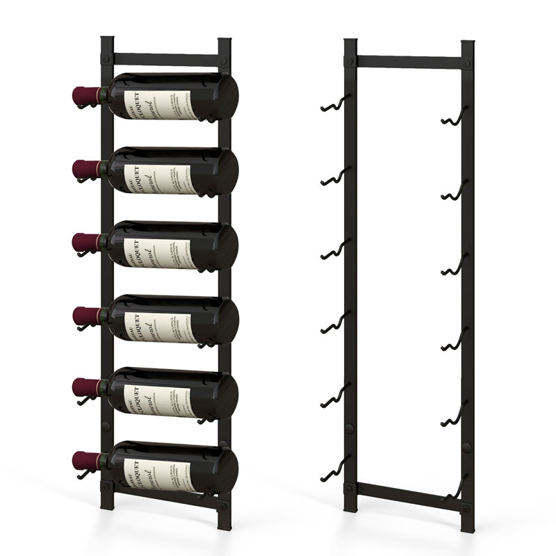 Danice Wine Bottle Rack in Black, 29" H x 8.5" W x 5.5" D