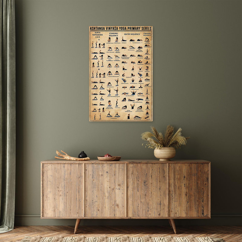 Ashtanga Vinyasa Yoga, série primaire, impression sur toile tendue, H 36 po x l 24 po x P 1,25 po