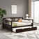 White-toned solid wood platform daybed with pull-out trundle, ideal for guest accommodation and small space living, clean modern style