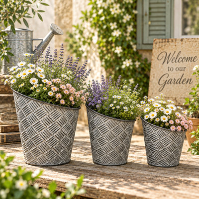 Pot de fleurs en métal - ensemble de 3