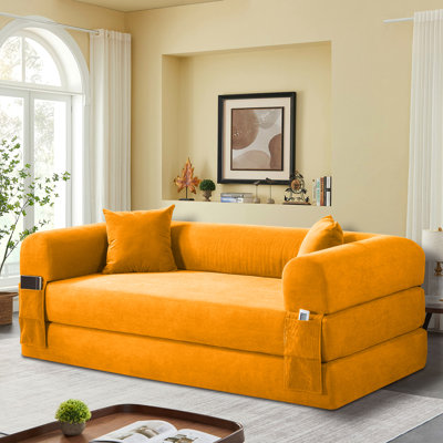 Floor Couch -3 Seats Compression Sofa - Convertible Floor Sofa Bed - with 2 Pillows