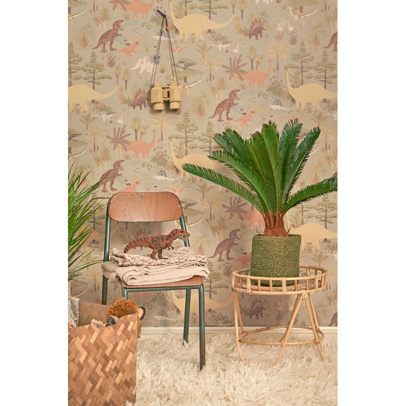 Papier peint Dinosaur Vibes Soft, Vert