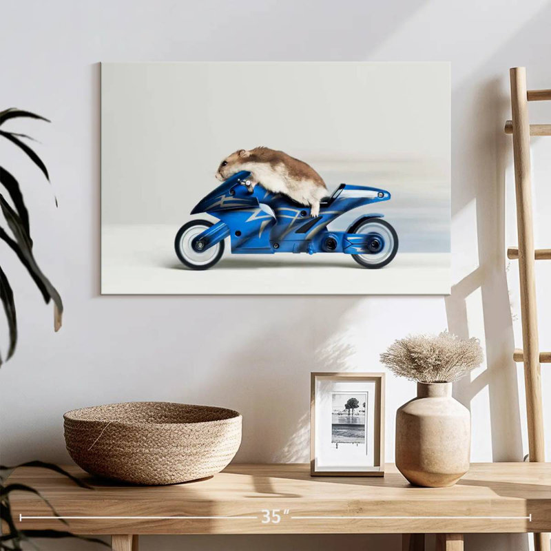 Hamster Ketti sur une moto jouet, H 16 po x l 24 po