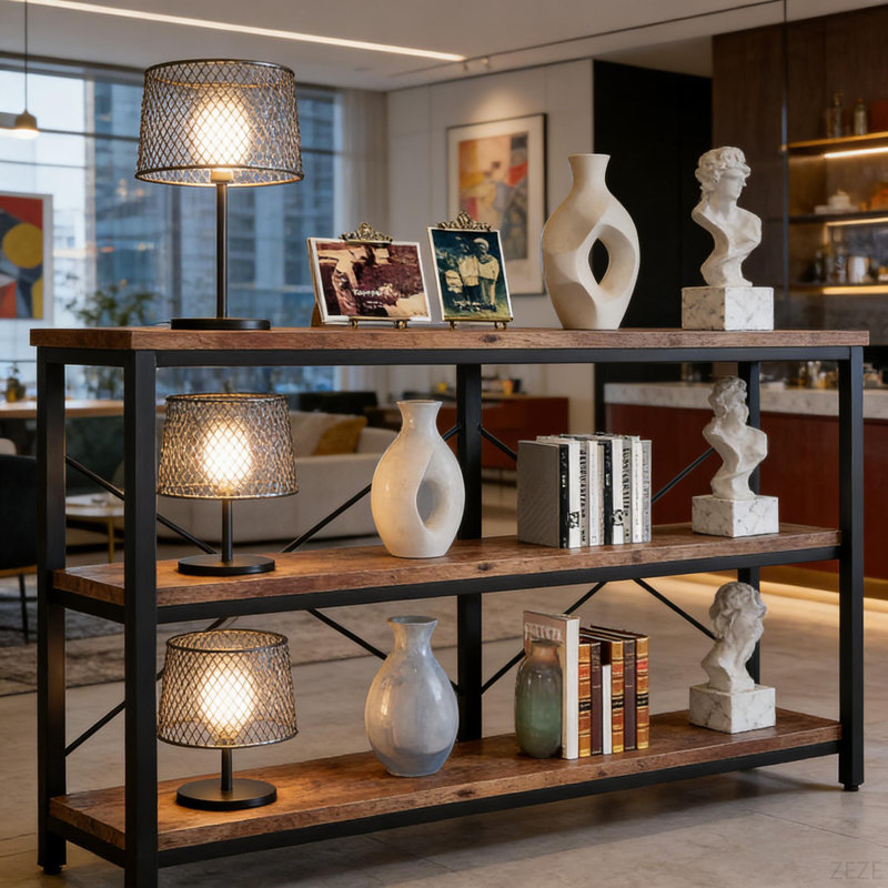 Console Table,3-Tier Hall Storage Shelf,Sofa Table