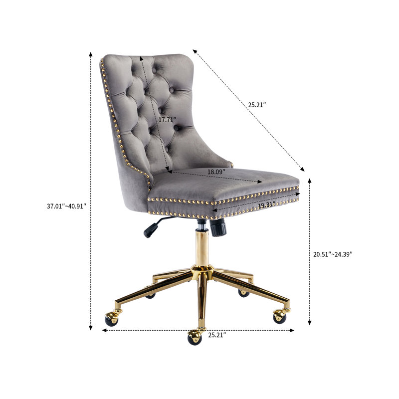 Chaise de bureau Curtrina, Gris