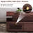 Aurora Modern Coffee Table with LED Light and Charging Station, 4 Storage Drawers with Grille Design for Living Room-842790107