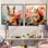 «Pink and Green Squirrel Blooming I», ensemble de 2 reproductions d'art sur toile écureuil