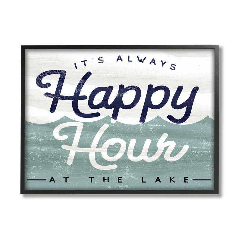 «Always Happy Hour», Lake House, L 20 po x H 16 po, Giclée encadrée noir minuit