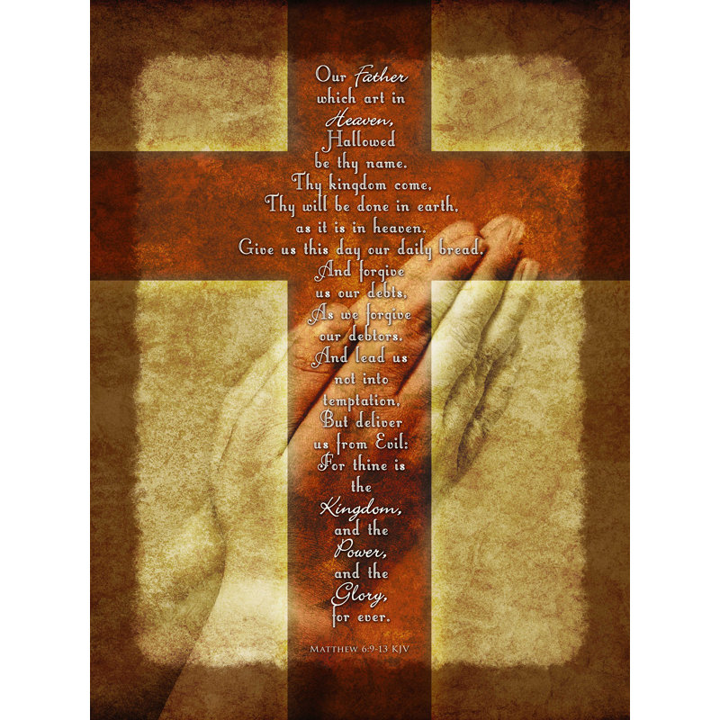 " Praying Hands And Cross ", 16" H x 12" W  
