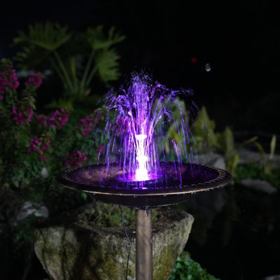 Pompe solaire de fontaine 12W avec lumières DEL