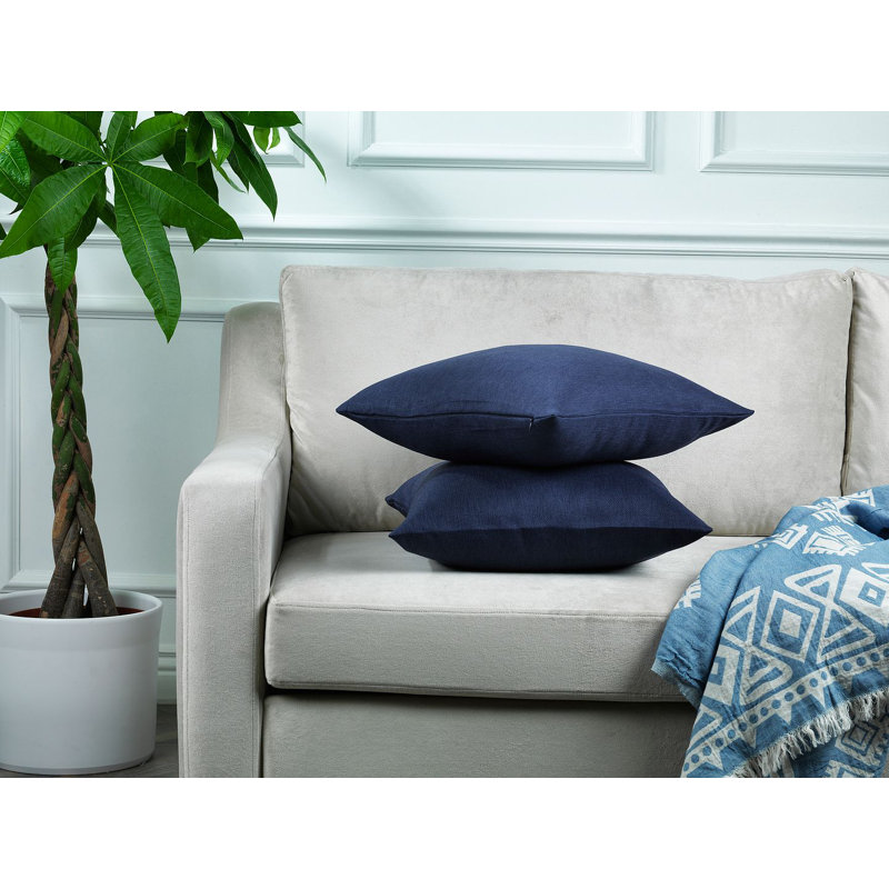 Indoor / Outdoor Rectangular Lumbar Pillow Cover - 1 Pc, 30 x 50cm, Navy blue