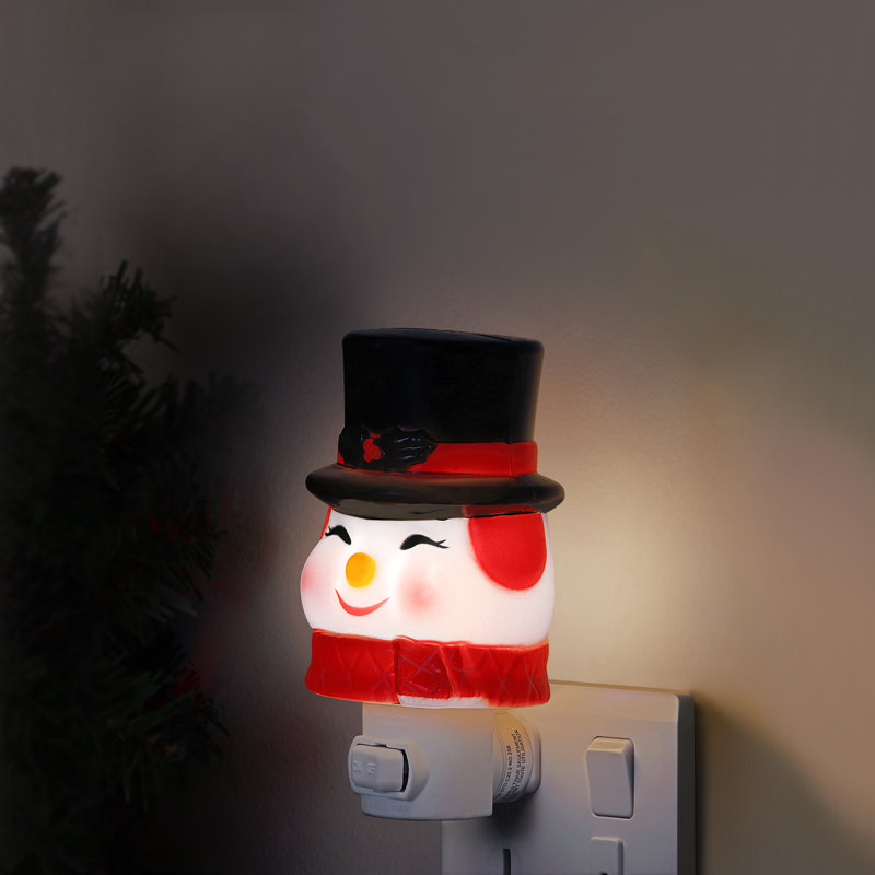 Nostalgic 5 in. Shatterproof Night Light - Snowman