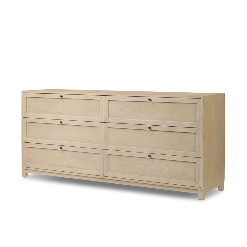 Millie 6 - Drawer Dresser, Light Bleach Oak