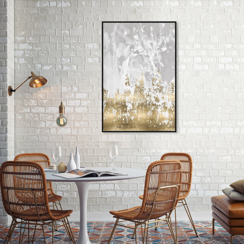 «Ros moment Abstract Our Moment Paint Strokes», reproduction d'art graphique sur toile, H 36 po x l 24 po, Noir