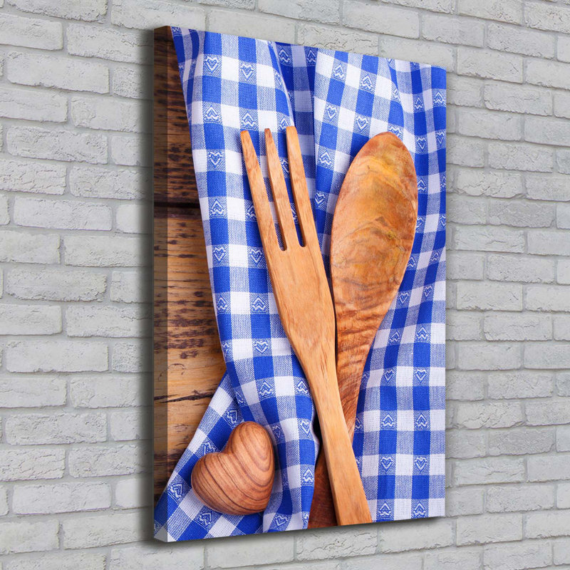 Wooden Cutlery - Wrapped Canvas Print