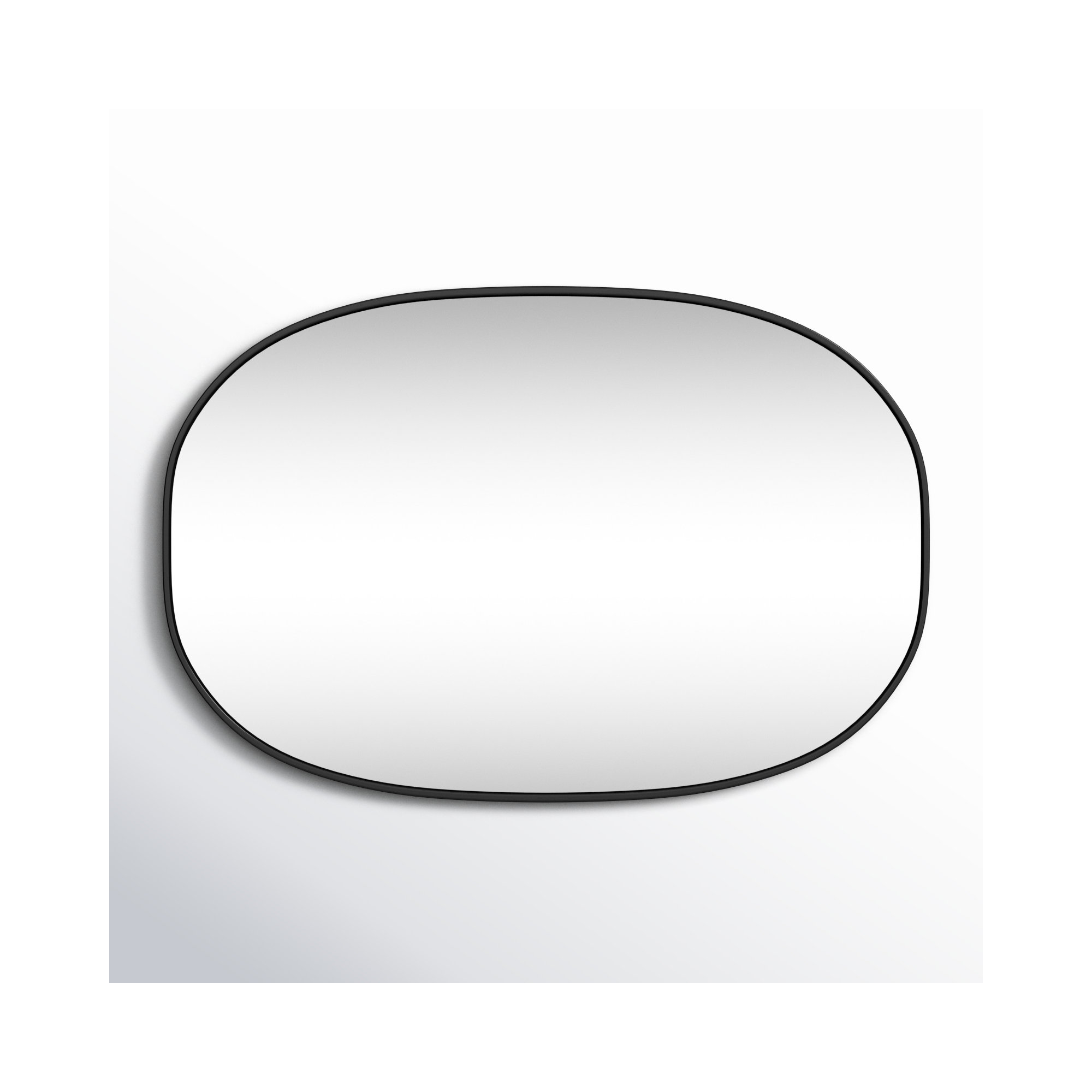Sabine Metal Curved Oval Wall Mirror, Black, 40" x 27"