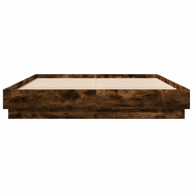 Vidaxl Bed Frame Engineered Wood, Smoked Oak, 120 x 200cm